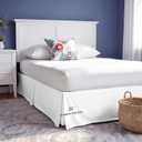 16 Inch Drop Bed Skirt King Size with Platform to Stay in Place Elegant Pleated Design with Split Corners Wrinkle Resistant Fabric for Modern and Stylish Look - White