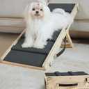 Dog Ramp Dog Stairs for Small Dogs Foldable Dog Ramp with 4 Adjustable Heights from 7.48'' to 15.35" Wood Pet Ramp with Non Slip Carpet Portable Puppy Ramp for Couch, Sofa, Low Bed50+ bought in past month