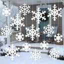 Thyle 15 Pcs Large Christmas Snowflake Ornaments Outdoor 14/10/6 Inch White Plastic Snowflake Decorations Waterproof with Hanging Wire for Winter Indoor Outdoor Xmas Tree Window Home Decor