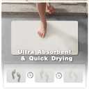 TYUU Bath Mat, Bathroom Rugs Non Slip Washable Thin Absorbent Quick Dry Bath Mat Fits Under Door Bathroom Floor Mat Perfect for Bath, Shower, or Sink 20"x48" White