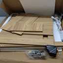 Huuger Narrow Night Stand, End Table with Charging Station, USB-C Port, Rattan Side Table with Cabinet and Open Shelf, Synthetic Rattan, for Small Spaces, Bedroom, Natural Wood