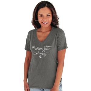 Blue 84 Women's NCAA Officially Licensed T-Shirt Burnout Script, S