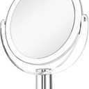 Vanity Mirror Makeup Mirror with Stand, 1X/15X Magnification Double Sided 360 Degree Swivel Magnifying Mirror, 7.4 Inch (Transparent)
