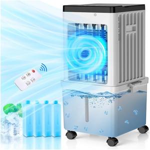 Portable Air Conditioners, 3-in-1 Evaporative Air Cooler 2.6 Gal Water Tank, 45 dB Windowless Air Conditioner 120 Oscillation 4 Ice Packs