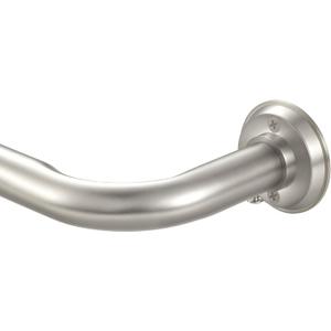 1 1/8 Inch Diameter Room Darkening Curtain Rods 134-240”, Heavy Duty Window Wrap Around Drapery Rod with Aluminum Bracket, Accessories, Wall Mounted Ceiling Mounted, Adjustable Length, Brushed Nickel