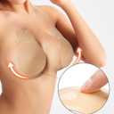 Sticky Bra Push Up 2 Pairs,Adhesive Bras Strapless Backless Bra for Women with Pasties (Beige+black)
