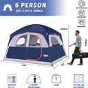UNP Tents 6 Person Waterproof Windproof Easy Setup,Double Layer Family Camping Tent with 1 Mesh Door & 5 Large Mesh Windows -10' x 9' x 78in(H)