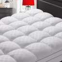 Mattress Topper Queen, Extra Thick Mattress Pad Cover for Back Pain,Cooling Mattress Protector with 8-21 Inch Deep Pocket, Overfilled Down Alternative Filling