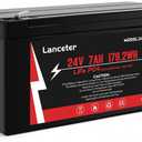 24V 7Ah/20hr LiFePO4 Lithium Battery for 24 Volt Power Wheels UTV Ride On Cars & Toys, Replacement for 12FM7 Battery