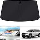 KUST Windshield Sun Shade for 2011-2025 2026 Jeep Grand Cherokee/Grand Cherokee L Accessories SUV 4 Layers Window Sunshade Sun Visor Protector Foldable Blocks UV Rays Keep Your Car Cooler