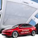 Upgraded Sunshade Roof for Tesla Model Y Juniper Accessories 2025 2026, Mesh Fabric& No-Sag & Magnetic Design Heat Insulation Class Roof Sun Shade for Tesla Model Y Accessories, Gray, 2PCS