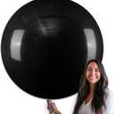 PartyWoo Black Balloons 4 pcs 36 Inch Latex Helium Matte Black Balloons for Baby Shower Birthday Graduation Casino Gaming Anniversary Retirement Pirate Race Car Theme Party Decorations Black-Y18