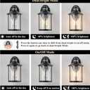 MICSIU 100W Max Motion Sensor Outdoor Wall Light, 3-Mode Dusk to Dawn Exterior Fixture, 1-Pack 11.5" Matte Black Anti-Rust Hardwired Security Sconce with Seedy Glass for Garage Porch Deck