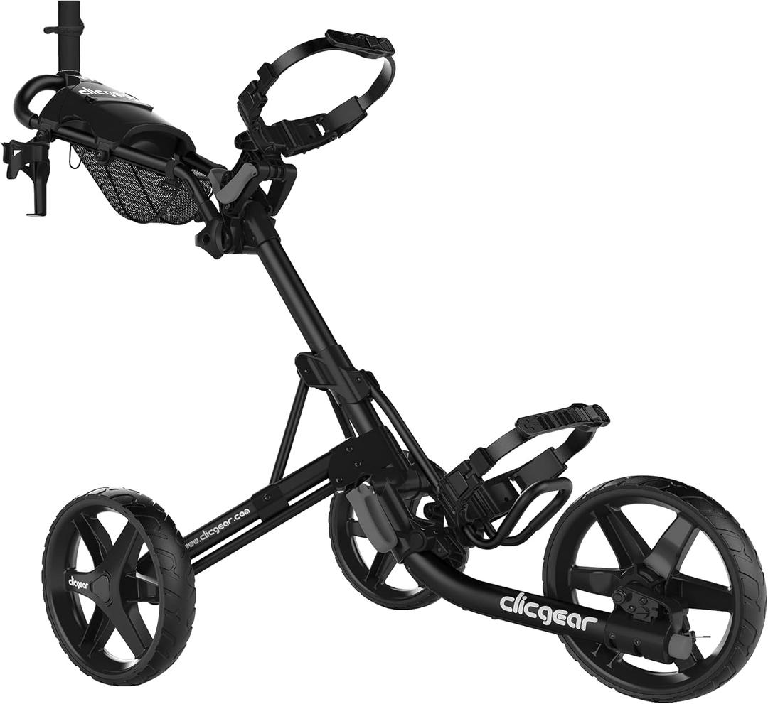 Clicgear Model 4.0 Golf Push Cart, 3-Wheel Foldable Walking Golf Cart (Black)