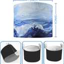 Decorative Lamp Shade Polyester Fibre Printed Drum Shade for Table Lamp & Bedside Lamp, 13 "Top x 13" Bottom x 10 "Height,Includes 2pcs (Sea Waves)
