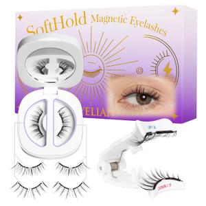 BEYELIAN Magnetic Eyelashes with Applicator Kit, Reusable Natural Look False Lashes, No Glue Needed Soft Magnetic Lashes for Eye Magnetic-101 (Lightweight & Comfortable)