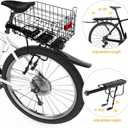 Aneco Rear Bike Rack with Folding Basket and Waterproof Bag Quick Release Bicycle Cargo Rack Universal Touring Carrier for Mountain Road Bike