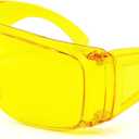 TATTU G1 Fit-Over UV Protection Glasses, Anti-Glare, Anti-Eye Strain, Night Vision Enhancement for Driving at night, Yellow