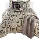 Donna Sharp King Bedding Set - 3 Piece - Forest Weave Lodge Quilt Set with King Quilt and Two King Pillow Shams - Machine Washable