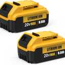 2-Pack 8.0Ah Replacement for Dewalt 20V Max Battery, Compatible with 20 Volt Dewalt Batteries Cordless Power Tools DCB206 DCB201 DCB203 DCB205 DCB204 DCB207, Lithium Ion Battery, LED Indicator