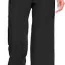 FUNYYZO Women Summer Capri Pants Trousers Drawstring Waist Wide Leg Casual Loose Fit Dressy Pants Black, Size XS
