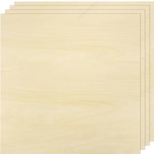 MECCANIXITY 4pcs Basswood Sheet 15x15x1/8 Unfinished Wood Plywood Boards