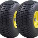 MARASTAR 21425 15x6.00-6 Tire and Wheel Assembly, Replacement Riding Lawn Mower Front Tires Compatible with 100 and 300 Series John Deere Riding Mowers, 2 pack