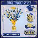 Capoda 6 Pack Graduation Table Centerpiece Party Decoration Metallic Foil Spray Centerpiece Glitter Star Tabletop Decor for 2026 Graduation Party Congrats Grad Decor Supplies(Grad,Blue Gold)