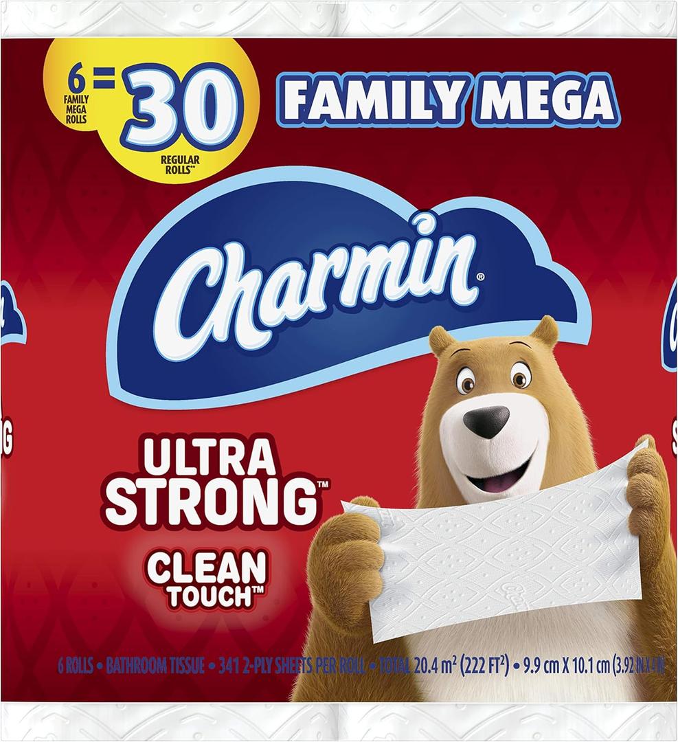 Charmin Ultra Strong Clean Touch, Toilet Paper, 6 Count (Pack of 1)