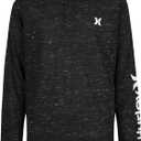 Hurley Boys' Long Sleeve Soft Basic Cloud Slub T-Shirt (Small, Black)