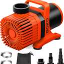 DOKO Submersible Water Pump, 6600GPH Pond Pump with 20FT Power Cord and 26 FT Lift Heigh,500W Ultra Quiet Fountain Water Pump for Pond, Aquarium, Waterfall, Fish Tank, Hydroponic, Orange Black