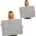 Hushee 2 Pack Extra Large Dish Drying Mat Microfiber Absorbent Dish Drying Pad Large Size Dishes Drainer Mats for Countertop, Sink, Refrigerator or Dryer (30 x 24 Inch,Gray)