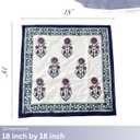 Hand Block White Cloth Napkins Set of 6  Elegant Cotton Napkins for Dinner, Weddings, Reusable Everyday Use  Decorative Floral Napkins Everyday for Kitchen & Home Decor (6, Purple, 18X18 Inches)