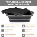 Large Collapsible BBQ Prep Tub with Locking Lid, Basket for Meal Prep Marinating Food Storage, Plastic Cutting Board(4.22 Gal/16L), Camping Sink with Colander, Dish Basin, 20"L x 16.3"W