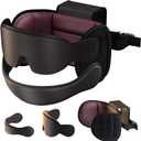 SARISUN Travel Pillow Combo with Chin Strap, Airplane Pillows with 3D Eye Mask for Sleeping, 360 Support Plane Head Strap for All Plane Seats, Long Flights Essentials, Stop Bobblehead, Red