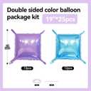 Blue and Purple Square Foil Balloon Wall,19 Inches Double Sided Chrome Square Balloons Tunnel Arch Kit for Baby Shower,Princess Wedding,Birthday Party Decoration