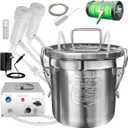 6L Goat Milking Machine, Rechargeable Battery Powered Speed Adjustable Pulsating Vacuum Pump, 304 Stainless Steel Milk Bucket with Auto Stop Check Valve Goat Milker Machine (Pro Model)