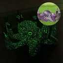 2 x Luminous Gesture Octopus with Mother of Pearl,Octopus Statue,Ocean Fluorescence for Garden Indoor Outdoor Home Decoration,Resin Figurine Sculpture Garden Decor Ornaments (Black)