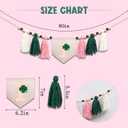 VANGNING Lucky One 1st Birthday Tassel High chair Banner - St Patrick's Day Highchair Decoration, Shamrock First Birthday Party Sign, Clover Cake Smash Pennant (Pink Tassel)