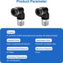 CNAODUN 10 Pcs Push to Connect Fittings 5/16 Inch Tube OD x 1/4 Inch NPT Thread Pneumatic Male Elbow Quick Connect Air line fittings