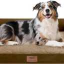 Extra Large Dog Bed-Orthopedic Waterproof XL Dog Bed for XLarge Extra Big Dogs - Foam Couch Sofa Washable with Removable Cover-Brown (38.0"L x 25.0"W x 6.5"Th)