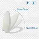 JINGZE Elongated Toilet Seat Slow Close, Quiet Toilet Seat Cover with Never Loosen Durable Toilet Seat Lid Easy to Install & Clean, Polypropylene (PP), White