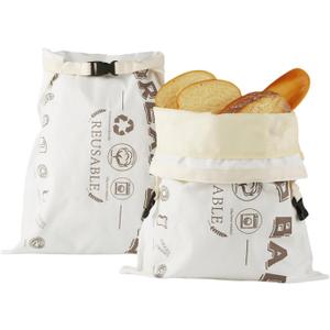 Reusable Bread Bags for Homemade Bread, Removable Cotton Beeswax Bags for Bread, 13 * 17in Sourdough Bread Bags for Homemade Bread, 2PCS XL Bread Storage Bag Wraps for Keeping Loaf Fresh and Freezer