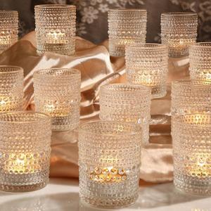 48 Packs Votive Candle Holders, Clear Tea Lights Candle Holders Bulk Tealight Candle Holder for Table Glass Holder for Wedding Decoration