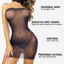 2 x Famstar Sexy Lingerie for Women Naughty Fishnet Lingerie Set Bodysuit Outfits Teddy Babydoll Erotic Mesh Womens Outfits (Black)
