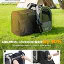 Pecute Cat Backpack Carrier Expandable , Foldable Pet Backpack for Cats & Small Dogs Up to 11lbs, with 4-Side Breathable Mesh, Multi-Entry & Lockable Zippers for Travel, Hiking, Camping - Hands Free,