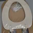 Mayfair Padded Toilet Seat, Cushioned Soft Vinyl over Wood Core Seat, Secure Hinges, Easy Clean, Made in USA, Elongated, Bone