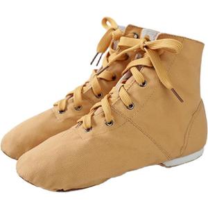 Womens Canvas Lace Up Jazz Boot Shoes Canvas Jazz Dance Boots Ballet Dancing Sneakers for Adult Men Women Kid (Khaki,40)