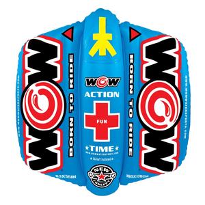 Wow Sports Zig Zag Towable Inflatable Tube for Boating - 1 to 2 Person Towable - Steerable Tubes for Boating, 60x54-Inch