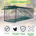 Qualirey 2 Pcs Humane Squirrel Trap Heavy Duty Live Animal Chipmunk Catch and Release Rat Trap for Outdoor Small Animals Mouse Raccoon Stray Cat Rodent Weasels(Green)